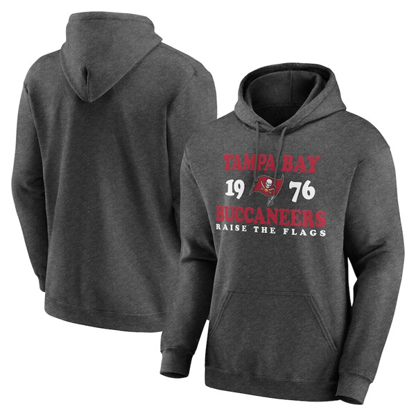 Men's Tampa Bay Buccaneers Heathered Charcoal Fierce Competitor Pullover Hoodie - Click Image to Close